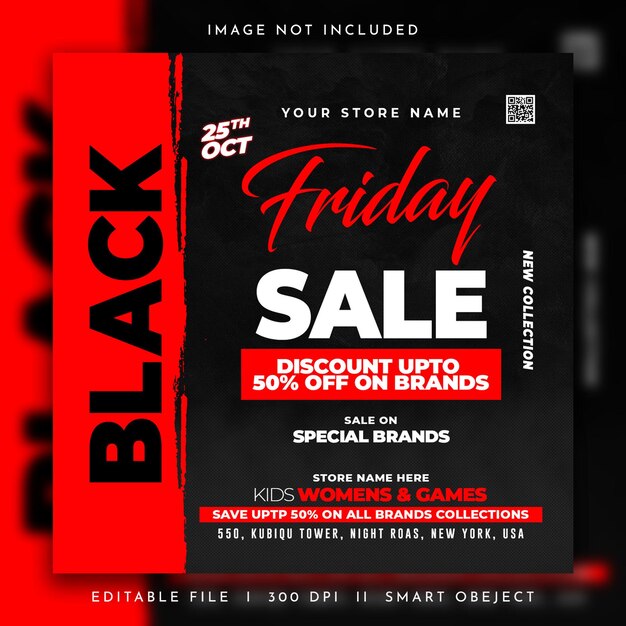 PSD psd black friday sale flyer design template