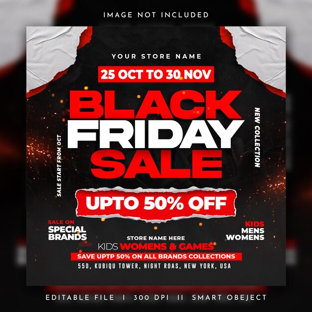 PSD psd black friday sale flyer design template