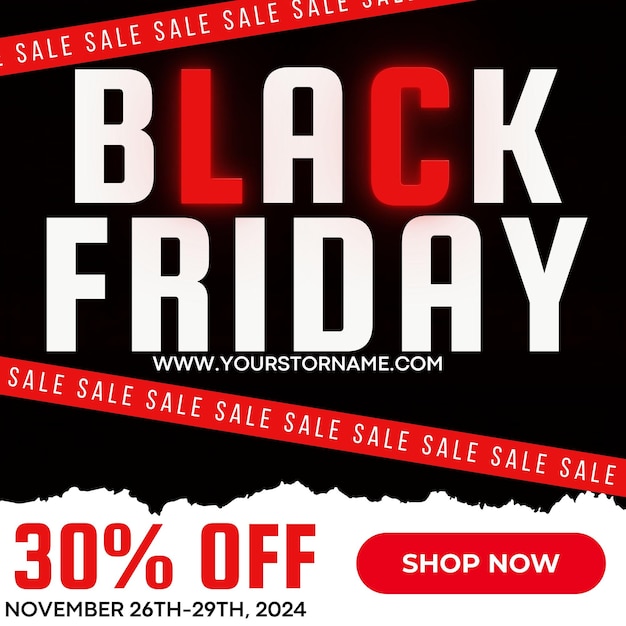 PSD psd black friday sale social media banner template flyer