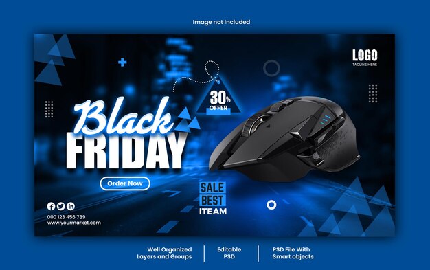 Psd black friday social media web banner template premium