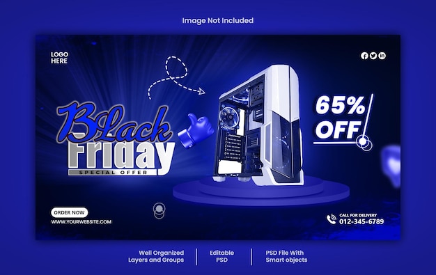 Modello premium di banner web per social media del black friday psd