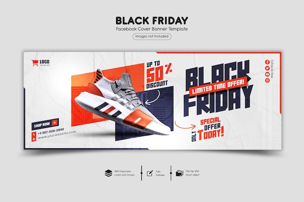 PSD psd black friday super sale modello di copertina di facebook