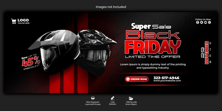 PSD psd black friday super sale facebook cover template