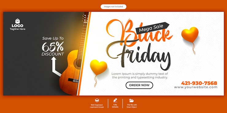 PSD psd black friday super sale facebook omslag sjabloon