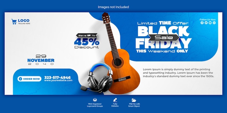 PSD psd black friday super sale facebook omslag sjabloon