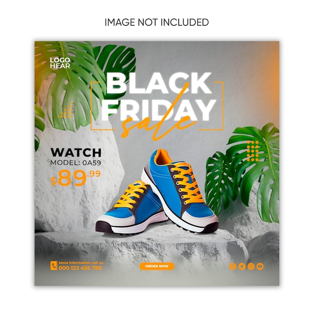 PSD black friday super sale instagram en facebook post verhaal