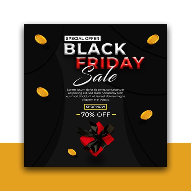 Modello di banner per social media promozione super vendita psd black friday