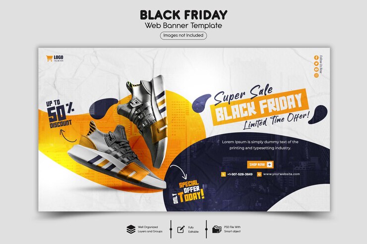 PSD psd black friday super sale web banner template