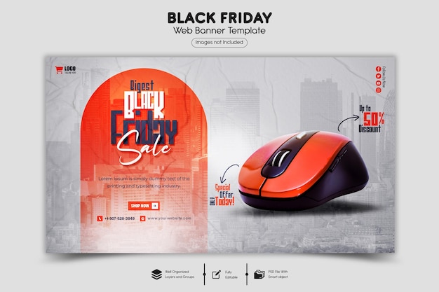 PSD psd black friday super sale web banner template