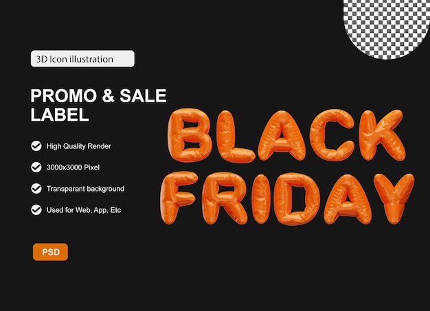 Psd black friday tekst effect