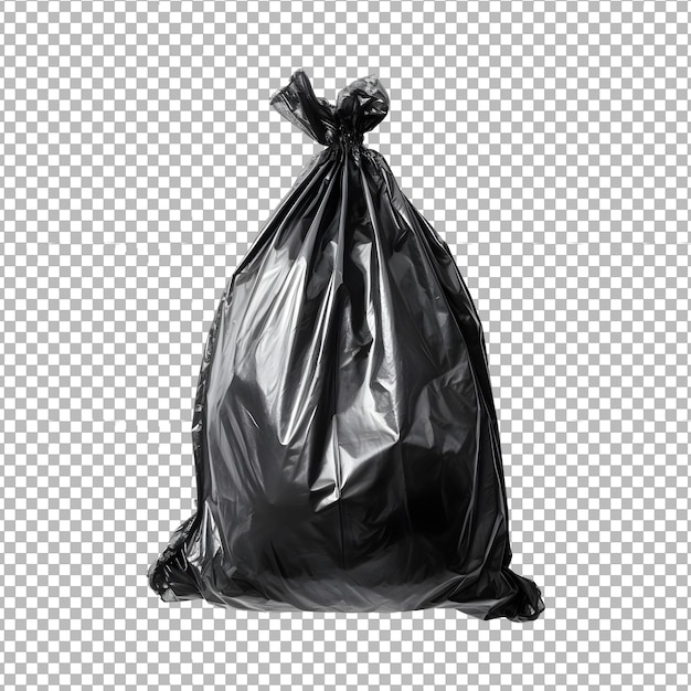 PSD psd black garbage bag trash bag isolated on transparent background