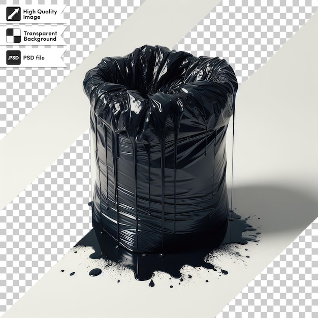 PSD Чёрный мешок для мусора на прозрачном фоне с редактируемым слоем маски