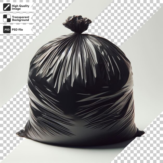 PSD psd black garbage bag trash bag on transparent background with editable mask layer