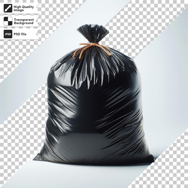 PSD psd black garbage bag trash bag on transparent background with editable mask layer