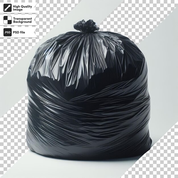 PSD psd black garbage bag trash bag on transparent background with editable mask layer