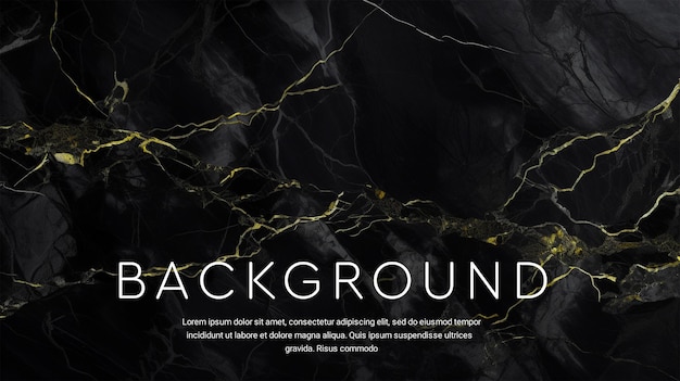 Psd black and golden marble background