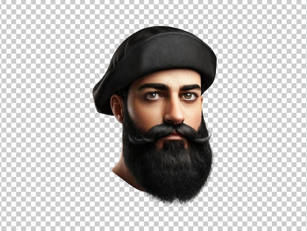 PSD psd of a black mustache and beared