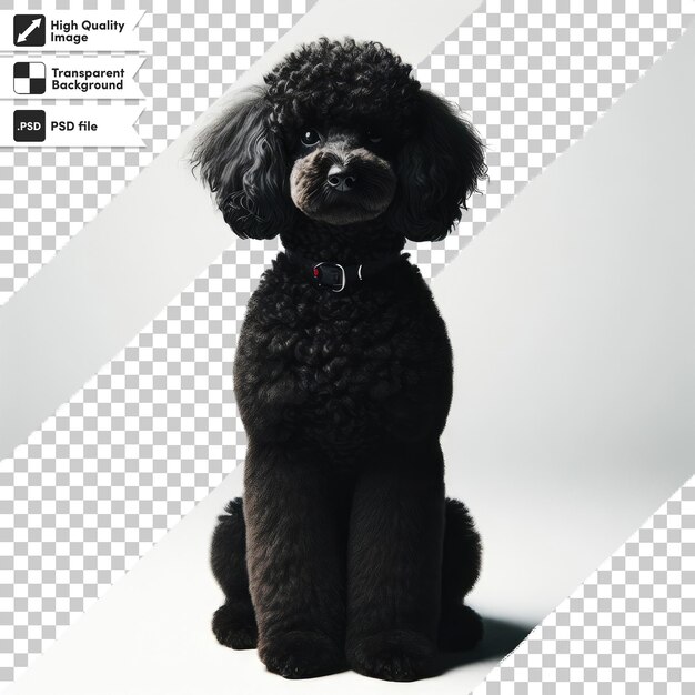PSD psd 黒いプードル子犬 透明な背景で編集可能なマスクレイヤー