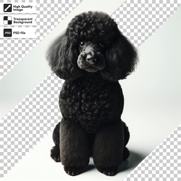 PSD psd black poodle puppy on transparent background with editable mask layer