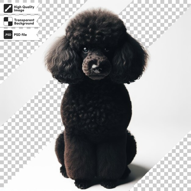 PSD psd black poodle puppy on transparent background with editable mask layer