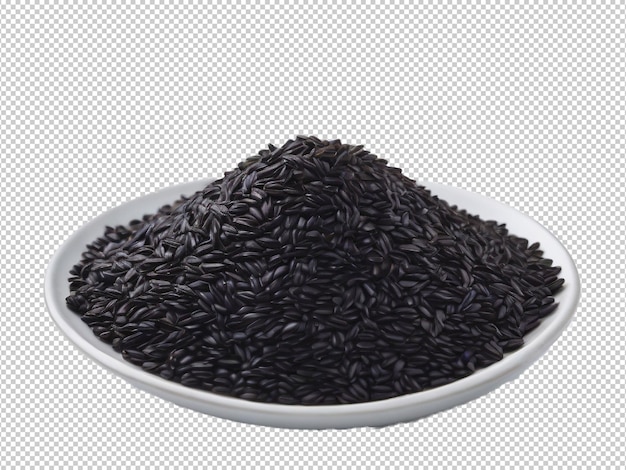 PSD psd black rice png on a transparent background