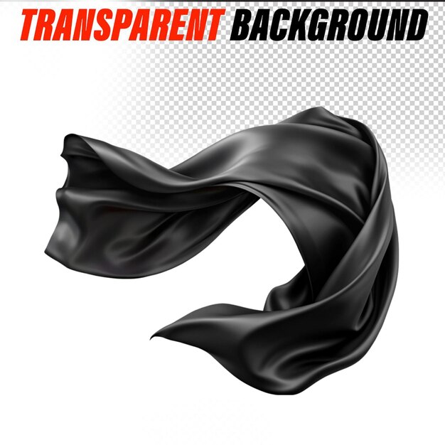 PSD psd black silk ai cutout on transparent