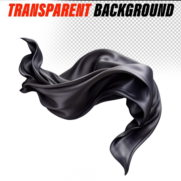 PSD psd black silk ai cutout on transparent