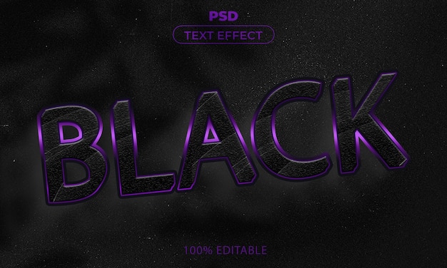 PSD Эффект стиля черного текста psd