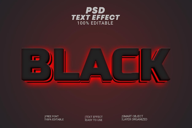 Psd black text style effect