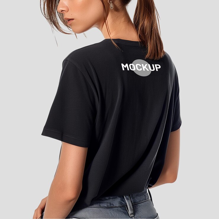 PSD Black Tshirt Back Mockup