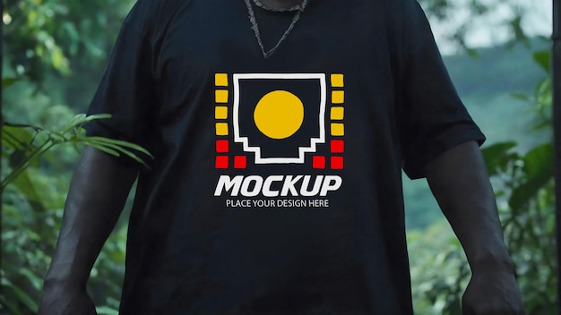 PSD psd black tshirt mockup