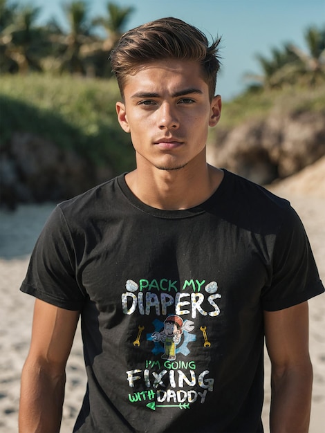 PSD psd black tshirt mockup