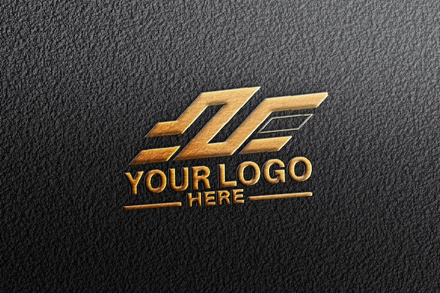 psd black wall 3d logo mockup template
