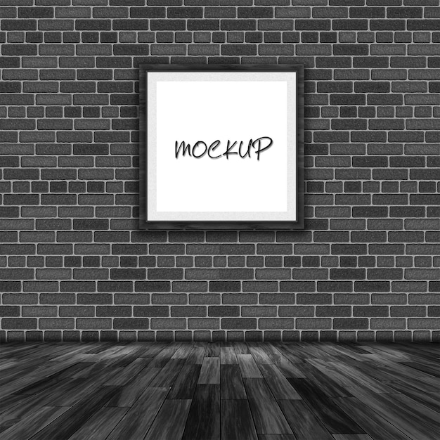 PSD Black wall logo mockup design with smart object