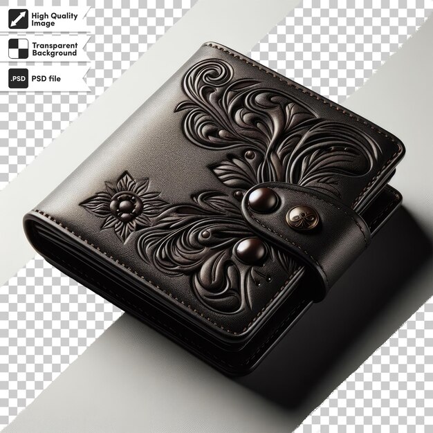 PSD psd black wallet on transparent background