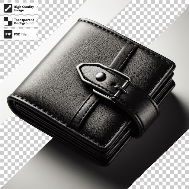 PSD psd black wallet on transparent background