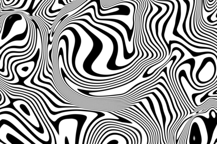 PSD psd black and white marbled liquid line effect wavy wave curves shapes brush black background