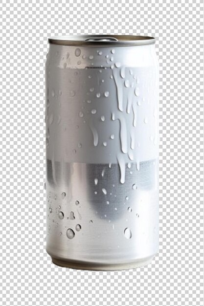 PSD blank aluminum soda isolated on a white background