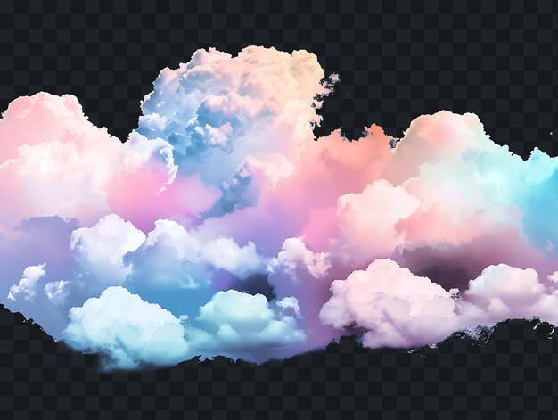 PSD psd blissful dreamy cloud met fluffy feathers en soft clouds s y2k neon glow tshirt tattoo ink art