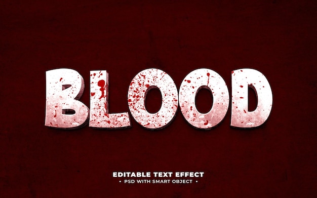 PSD psd кровь 3d редактируемый текстовый эффект
