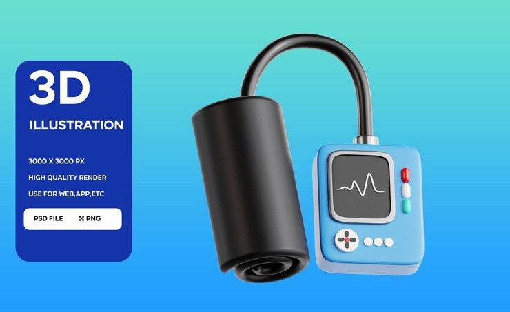 PSD psd blood pressure cuff 3d illustration