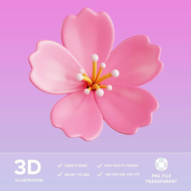 PSD Blossom 3D 插圖 顯示器