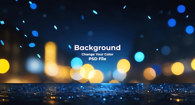 PSD psd blue bokeh raining light blurry lights black background round circle bokeh