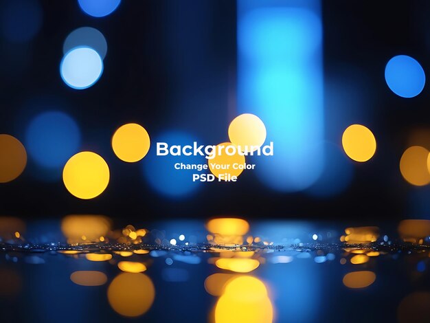 PSD psd bokeh blu pioggia luce sfocata luci sfondo nero bokeh cerchio rotondo