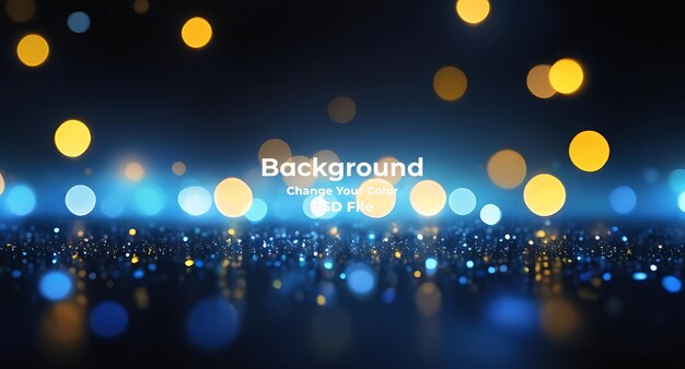 PSD psd bokeh blu pioggia luce sfocata luci sfondo nero bokeh cerchio rotondo