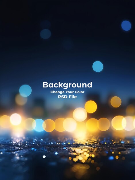 PSD psd blue bokeh raining light blurry lights black background round circle bokeh