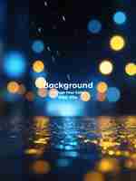 PSD psd blue bokeh raining light blurry lights black background round circle bokeh