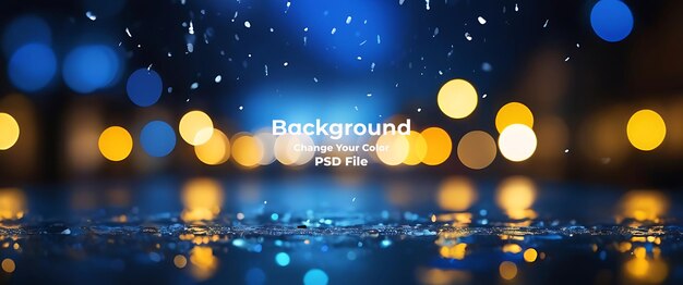 PSD psd blue bokeh raining light blurry lights black background round circle bokeh