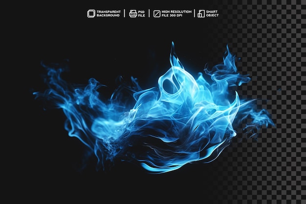 Psd blue fire burning per progetti di design