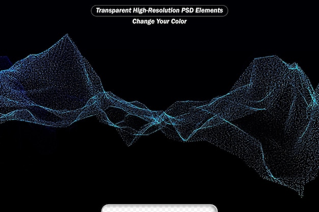 PSD psd blu linee astratte fluenti sfondo trasparente
